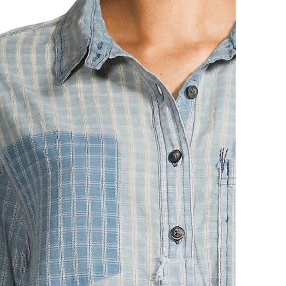 NWT Free People Glacier Bay Check Top - Picture 5 of 6